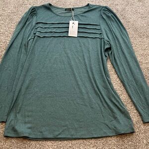 Ofeefan Womens  Teal Long Sleeve Blouse size XL